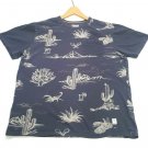 Custom Made ONeill Men's Desert Themed Blue T-Shirt L Cactus Scorpion Armadillo
