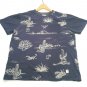 Custom Made ONeill Men's Desert Themed Blue T-Shirt L Cactus Scorpion Armadillo