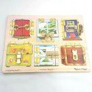 Melissa & Doug 6 Latches Wooden Activity Puzzle Toy Board #383 Age 3+