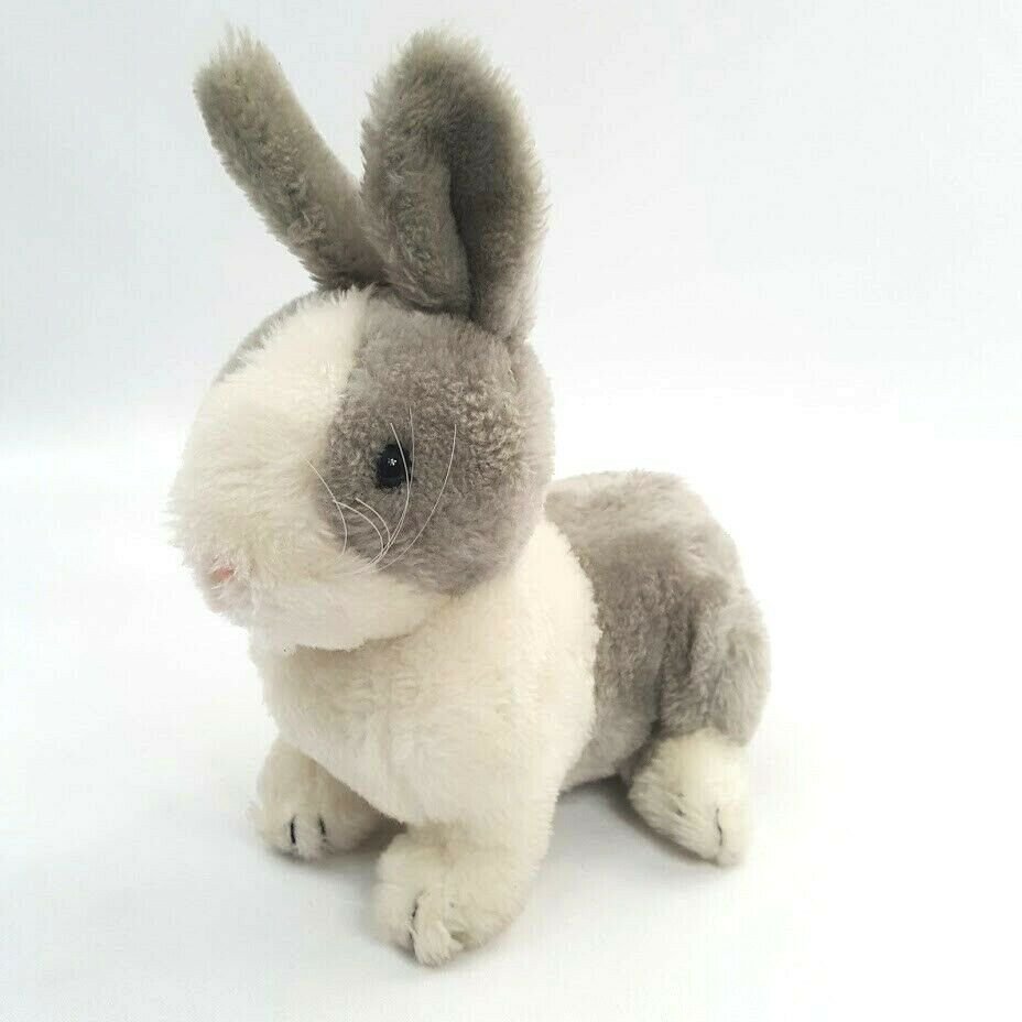 Vintage 1981 Dakin Bunny Rabbit Plush Stuffed Animal Toy Gray White ...