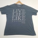 BASEBALLISM T-Shirt Live Life Like a 3-1 Count Rayon Tri Blend Baseball XL Blue