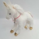 Douglas Unicorn Pony Plush White Hair Gold Tinsel Feet Horn Star Dust Necklace