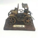 Vintage Decorative Scrap Metal Art Sculpture Chalmers 1919 Wood Base
