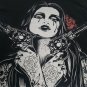 Kill It Clothing Red Rose Guns Tattooed Girl Graphic Logo T-Shirt Size L