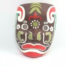 Vintage Rare Chinese Paper Mache Mask Brown Red White Green