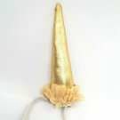 Plush Shiny Gold Unicorn Horn Dress Up Costume Piece with Chin Strap 5" Stuffed