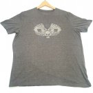 Lucky Brand Men's T-Shirt Too Tough To Die Poker Cards Aces & Skull Sz XL Gray