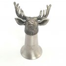 Jagermeister Pewter Deer Head Shot Glass Buck Stag Vintage
