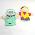 Lot Set of 2 Manhattan Toy Hand Puppets Surgeon Carpenter Child Size 2006