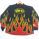 MX MOTOCROSS Flames Black Red Yellow Jersey Shirt Boys / Youth Large 14-16