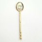 Switzerland Edelweiss Enamel Gold Colored Collectors Spoon White Floral Pattern