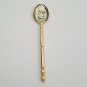 Switzerland Edelweiss Enamel Gold Colored Collectors Spoon White Floral Pattern