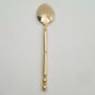 Switzerland Edelweiss Enamel Gold Colored Collectors Spoon White Floral Pattern