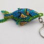 Blue Intricate Handmade Beaded Fish Keychain