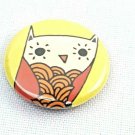 Button Pin Susie Ghahremani  Art Pin Owl Badgebomb 2010 BoyGirlParty