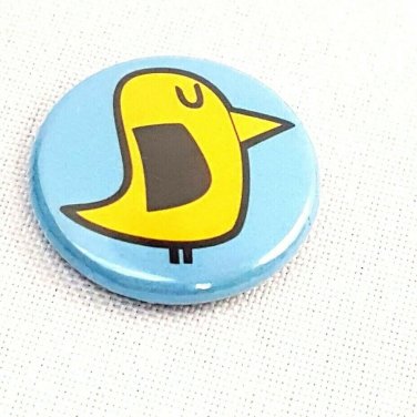 Button Pin Naranjas Chinas Art Pin Cartoon Bird Badgebomb 2007