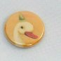 Button Pin Emily Martin Art Pin Swan Duck with Party Hat Badgebomb