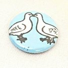 Vintage 1998 Button Pin Noah Lyon Art Pin Doves Love Birds Peace Badgebomb