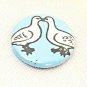 Vintage 1998 Button Pin Noah Lyon Art Pin Doves Love Birds Peace Badgebomb