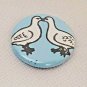 Vintage 1998 Button Pin Noah Lyon Art Pin Doves Love Birds Peace Badgebomb