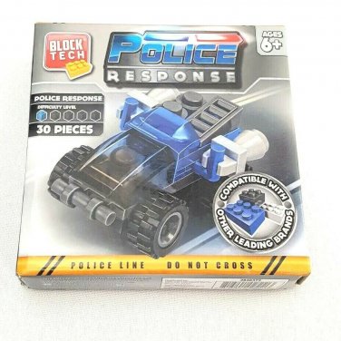 Block Tech Police Response 30 Piece Squad Car Blue Black Gray NIB 6+ Compatible