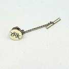 Vintage Monogramed Tie Tack Pin Black White Silver Initials CWK
