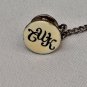 Vintage Monogramed Tie Tack Pin Black White Silver Initials CWK