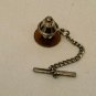 Vintage Monogramed Tie Tack Pin Black White Silver Initials CWK