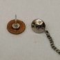 Vintage Monogramed Tie Tack Pin Black White Silver Initials CWK
