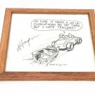 2004 William Bill W A Harper Caricature Cartoon Art Signed by Artist Framed Car