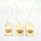 Lot of 3 Tie on Crown Labels Brown Cream Scrap Book Embellishment