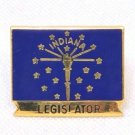 Rare HTF Indiana Legislator Pin State Symbol Blue Background Gold Torch Stars