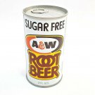 Vintage 1970s Sugar Free A&W Root Beer Pull Tab Top Steel Can 12 Oz