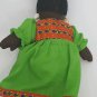 Vintage Hand Made Cloth Rag Doll Folk Art W/ Shell Earrings Black Yarn Hair OOAK