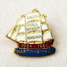 Vintage 1984 1985 Pin Michigan Tall Ship Festival Martin-Shirey Full Speed Ahead