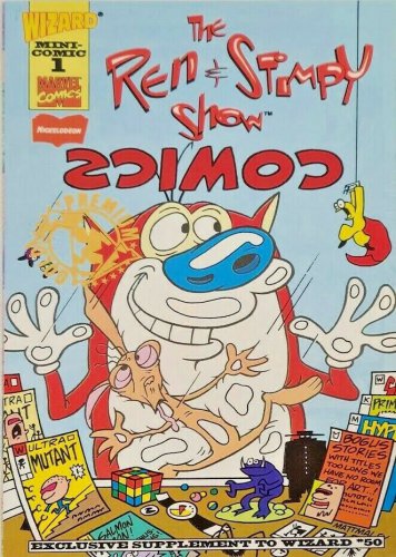 Ren and Stimpy Show #1B Mini Comic 1995 Wizard #50 Rare Gold Stamp Supplement