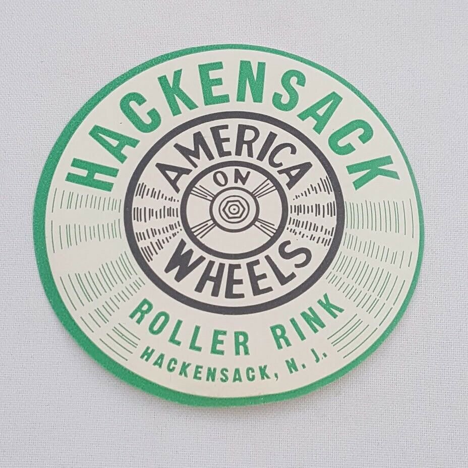 Vintage 1930's1950's Roller Skating Rink Label Hackensack NJ America On Wheels