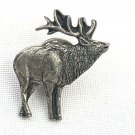 Vintage 1992 Signed Siskiyou Fine Pewter Collector Lapel PIN Bull Elk 2077 USA