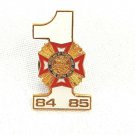 Vintage 1984 1985 VFW Veterans Of Foreign Wars Big Number One Pin Emblem 84 85