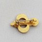 Vintage Beta Sigma Phi Sorority Fraternity Brooch Pin Seed Pearls & Green Stone