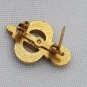 Vintage Beta Sigma Phi Sorority Fraternity Brooch Pin Seed Pearls & Green Stone