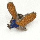 Vintage Diving Eagle Hawk Sparkle Glitter Pin Bird of Prey Lapel Hat Tie Brooch