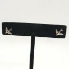 Barn Swallow Gliding Bird Silver Tone Stud Earrings