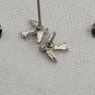 Barn Swallow Gliding Bird Silver Tone Stud Earrings