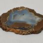 Polished Natural Thunder Egg Geode Slice Brown Blue Banded Agate