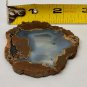 Polished Natural Thunder Egg Geode Slice Brown Blue Banded Agate
