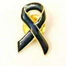 Black Ribbon Lapel Pin 911 Sleep Disorder Melanoma Awareness Mourning Loss