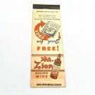 Vtg 1930-1950s Front Strike Matchbook Mt Zion Kosher Wine Madera Baltimore MD