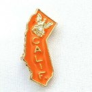 Vintage FOE Fraternal Order Of Eagles Orange California Pin W/ Rhinestone Clear