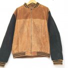Junction West 100% Leather Bomber Jacket Brown Zip Up Coat Mens XXL EUC